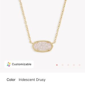 Kendra Scott Elisa Gold Pendant Necklace in Iridescent Drusy